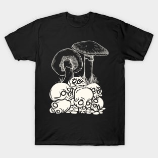 Mushroom on skull's T-Shirt